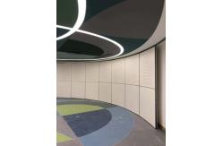 China Laminate Melamine Finish Movable Wall Partitions With Ceiling Wheels / Folding Partition Wall Systems supplier