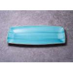 Modern Rectangle Ceramic Dinner Plate With Assorted Blue Color Glaze for sale