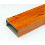 Square Wood Finished Aluminum Door Frame Profile For Construction Material