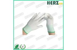 China Breathable ESD Hand Gloves Knitted Nylon Material With PU Coated Finger Tip supplier