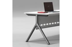 China Cheap White Modular Glass Office Staff Workstation For 3 Person supplier