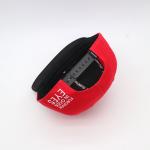 Flat Visor Red Cotton Snapback Cap With Embroidered Logo