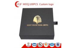 China Paperboard Drawer Packaging Box Custom Texture Black Slide Out Cardboard Boxes supplier