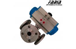 China High-pressure Pneumatic Three-way Flanged Ball Valve supplier