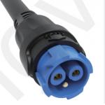 10A Solder Overmolded M19 Connector 3pin Blue Aluminum Alloy Shell Nylon PA66 for sale