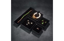 China Custom Pu Leather Black Recycled Paperboard Jewelry Box with Foam Insert supplier