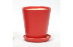 China Glossy Single Lightweight Indoor Ceramic Pots With Drainage Tray supplier