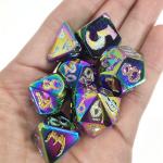 Card Game Surface Hand Carved Resin Polyhedral Dice Color Customization Pretty Dice Sets for sale