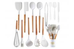 China Odorproof Silicone Kitchen Utensil Sets 14pcs Scratchfree Dentless With Holder supplier