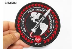 China Twill Material Baseball Hat Embroidery Round Patches With Glue Backing supplier