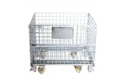 China Movable Metal Storage Cage , Folding Anticorrosion Wire Mesh Container supplier