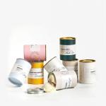 Food Grade Inner Aluminum Foil Ice Cream Cylinder Paper Can With Metal Lids for sale
