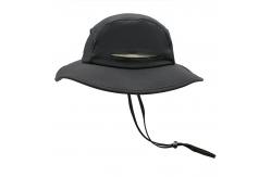 China Quick Dry Polyester Waterproof Safari Beach Cap Fisherman Wide Brim String Bucket Hat supplier