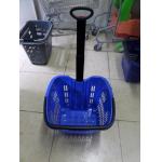 Pulling Plastic Telescope Handle Shopping Basket With Two Wheels for sale