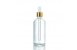 China Customized Empty Oil Glass Round Shoulder Bottle With Aluminum Dropper 10ML 30ML 50ML supplier