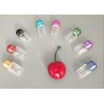 14mm 2ml Single Pill Container PS Plastic Bottle With Metal Cap for sale