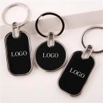 Customized Plain Metal Keyrings Silver Engravable Key Chains Embossed for sale