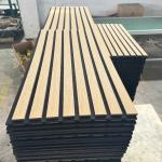 Eco Friendly Wood Acoustic Slat Wall Panel Polyester PET Board PVC Or Melamine Veneer for sale
