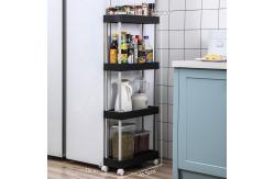 China 17.8cm Narrow Spice Rack On Wheels Slim Plastic Organizer Shelf supplier