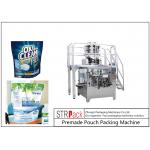 Automatic Detergent Powder Bag Stand-up Zipper Pouch Given Rotary  Packing Machine With Auger Filler for sale