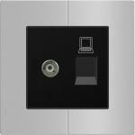 D9 aluminum Multimedia Wall Socket , Satellite Digital Tv Aerial Socket