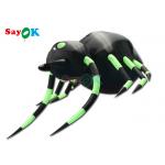 Hanging Horrific Inflatable Spider Halloween Decoration Black And Green for sale