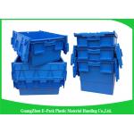 Recyclable 60L Plastic Attached Lid Containers Blue Customized For Agriculture for sale