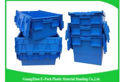 China Recyclable 60L Plastic Attached Lid Containers Blue Customized For Agriculture supplier