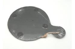 China Professional Slate Cheese Board Paddle Shape Rough Rim With Handles supplier