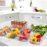 BPA Free Clear Plastic Fridge Storage Boxes Bins 6pcs