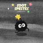 Celestial Soot Sprite Iron-On Art - Whimsical Star Guardians & Handwritten Blessing Embroidery for sale