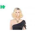 Fashion Fiber Material Short Synthetic Wigs / 12 Inch Blonde None Lace Front Wig for sale