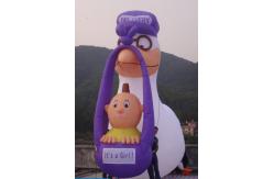 China inflatable white stork animal model with basket for sale supplier
