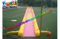 China 50M Single Lane Pink Inflatable Water Splash Slip Slide With Pool supplier