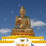 Hand Forged Large Bronze Buddha Statue Gilded Surface For Temple for sale