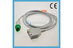 China Schiller One piece 3-lead ECG Cable with leadwires,clip,snap supplier