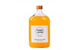 China Sturdy Empty Soda Bottles , Flat Small Juice Bottles With Screw Metal Cap supplier