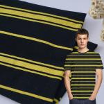 Durable Plain Cotton Sweat Absorbent Striped Material Fabric For T - Shirt Tear Resistant for sale