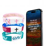 NFC Christian Daily Bible Verse Bracelet Temperature Resistant -30°C to 60°C Durability for sale
