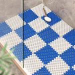 Blue White Sauna Room Anti Slip Bathroom Floor Mat 20CM for sale