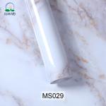 Waterproof Adhesive Wallpaper Stickers for Kitchen Countertop and Bathroom White Marble Granite Design Mildew Proof for sale
