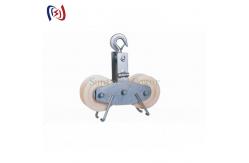 China Front And Rear Wheels Tandem Sheave Stringing Block Nylon Sheave Galvanized  Frame supplier