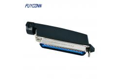 China Plastic Hood Solder Cup Centronics 50 Pin Connector With L Shape Cover supplier