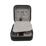 Velvet Lining Zippered 9*9*5cm Pu Leather Jewelry Box for sale