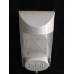 White Plastic Human Touch Soap Dispenser Hand Push Soap Dispenser Easy Installation for sale