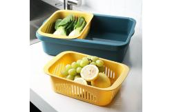 China OEM ODM Rectangle Double Plastic Drain Basket Save Space Green supplier