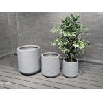 Durable Blue Fiber Clay Round Flower Planter with Drainage for sale