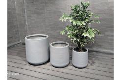 China Durable Blue Fiber Clay Round Flower Planter with Drainage supplier