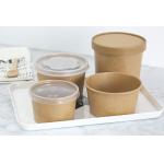 Food Grade Disposable Food Grade Bamboo Paper Bowls For Salad Soup for sale