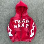 OEM Service Sun Faded Red Acid Wash Hoodie Men Oversized Hoodie Anti Pilling for sale
